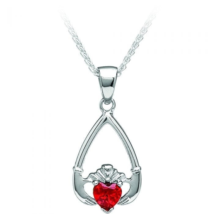 Boru Jewelry Birthstone Claddagh Pendant in Each Month