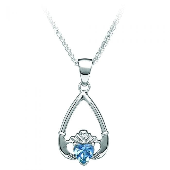 Boru Jewelry Birthstone Claddagh Pendant in Each Month