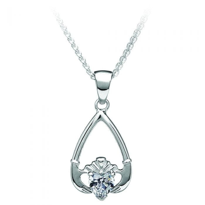Boru Jewelry Birthstone Claddagh Pendant in Each Month
