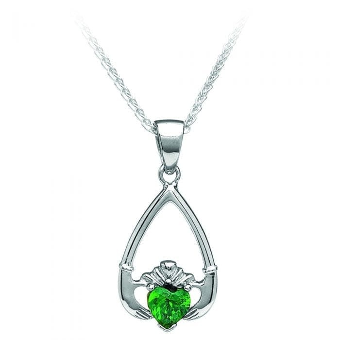 Boru Jewelry Birthstone Claddagh Pendant in Each Month