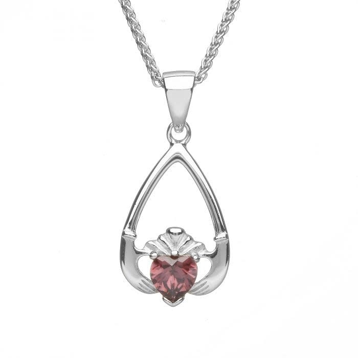 Boru Jewelry Birthstone Claddagh Pendant in Each Month