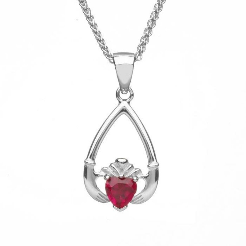 Boru Jewelry Birthstone Claddagh Pendant in Each Month