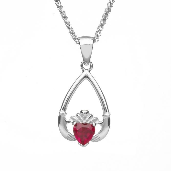 Boru Jewelry Birthstone Claddagh Pendant in Each Month