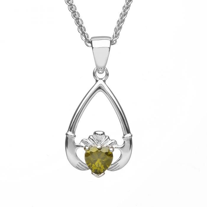 Boru Jewelry Birthstone Claddagh Pendant in Each Month