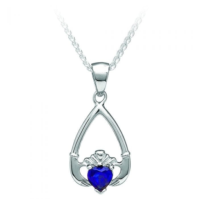 Boru Jewelry Birthstone Claddagh Pendant in Each Month