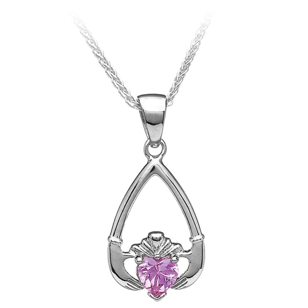 Boru Jewelry Birthstone Claddagh Pendant in Each Month