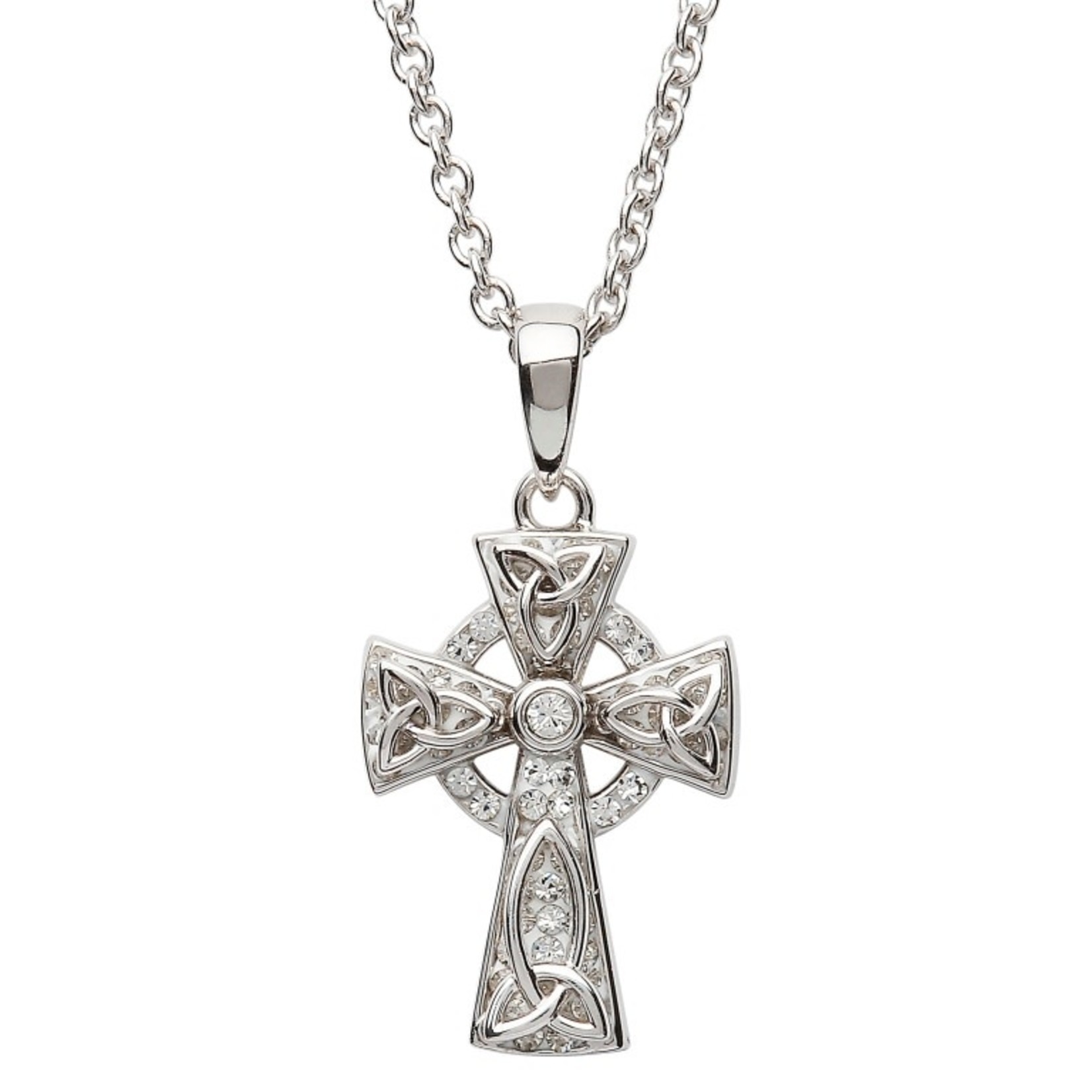 Shanore Silver Swarovski Cross Necklace