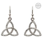Shanore Trinity Knot Drop Earrings With Swarovski Crystals