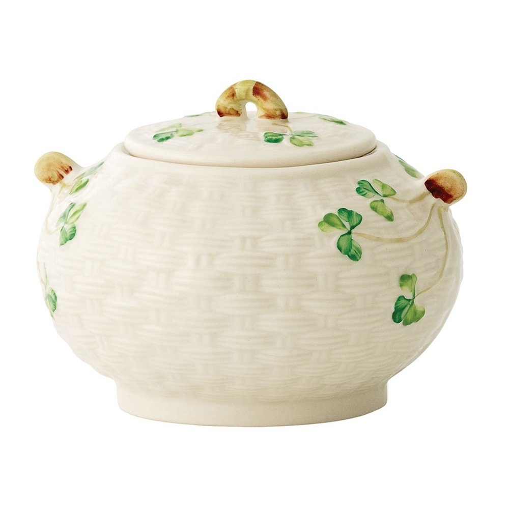 Belleek Classic Shamrock Sugar Bowl by Belleek