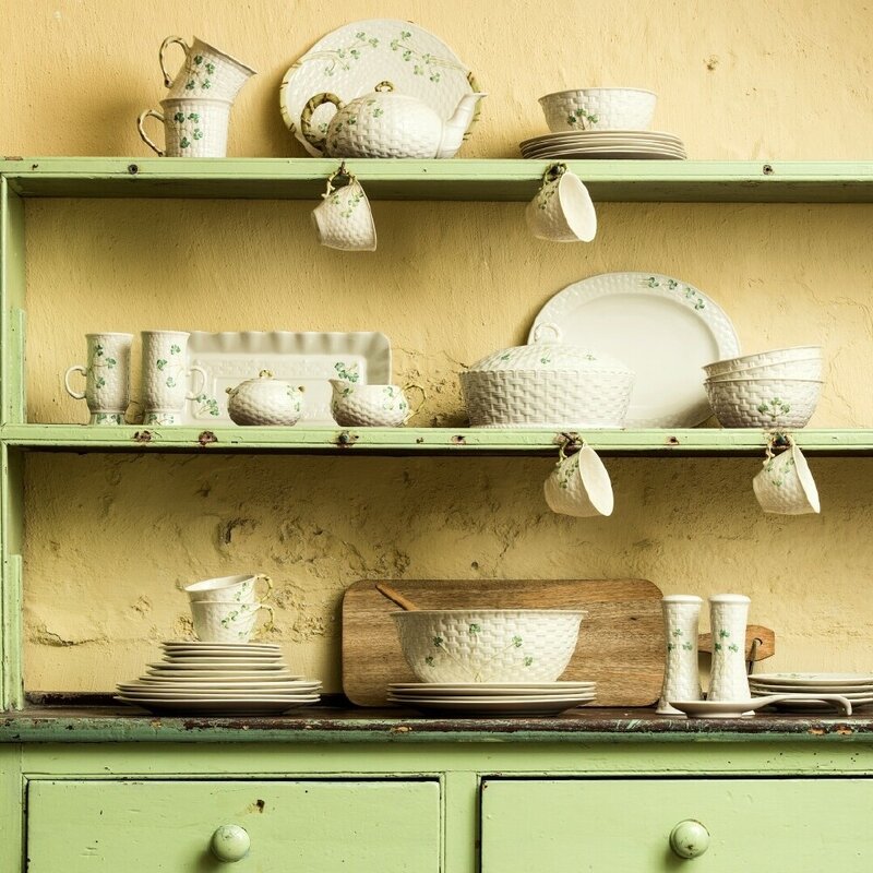 Belleek Classic Shamrock Sugar Bowl by Belleek