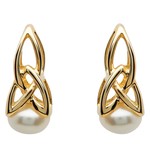 Shanore 10k Gold Trinity Pearl Earrings by Shanore