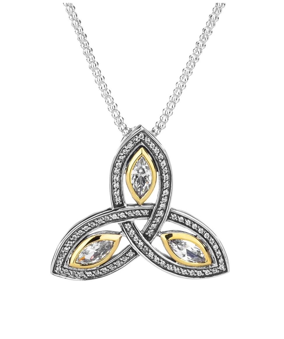 Keith Jack Sterling Silver + 10k Gold Trinity Knot Pendant Large