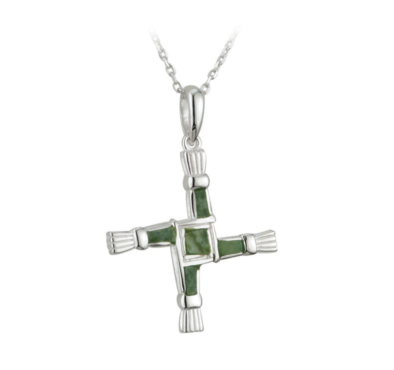 Solvar St. Brigid’s Cross Inlaid with Connemara Marble