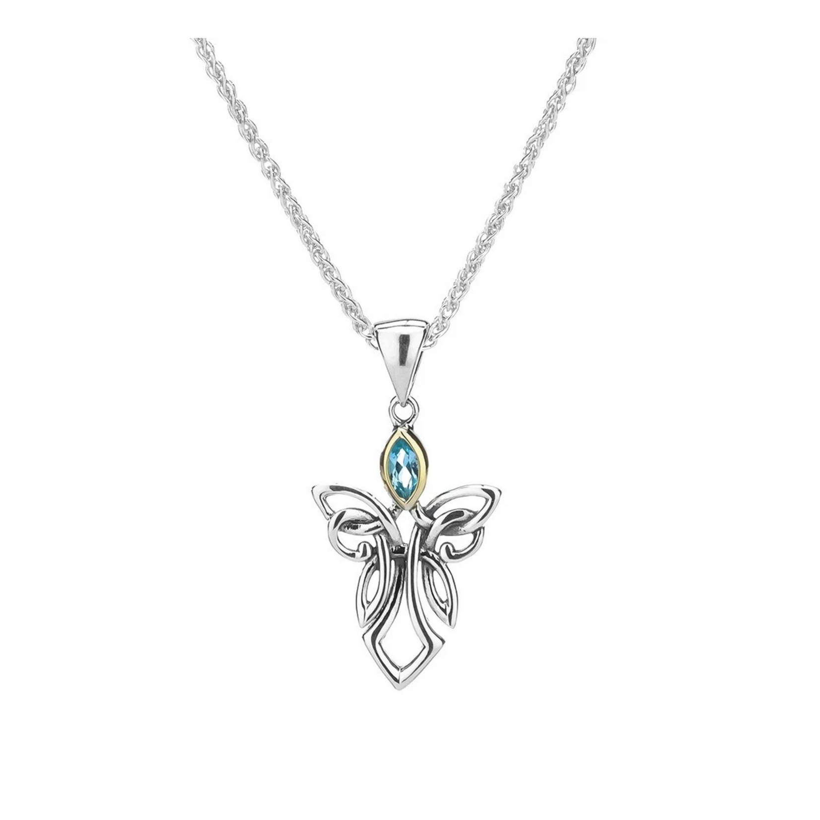 Women's Sterling Silver Small Round Guardian Angel w/ Child Necklace with  Chain Options + 18