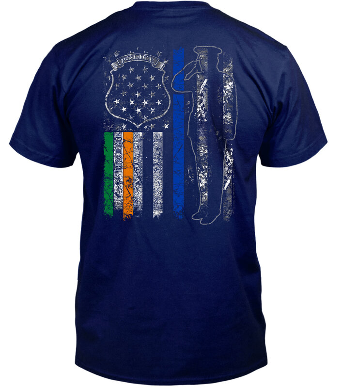 Coastal Tees Irish/American Police Navy T-Shirt
