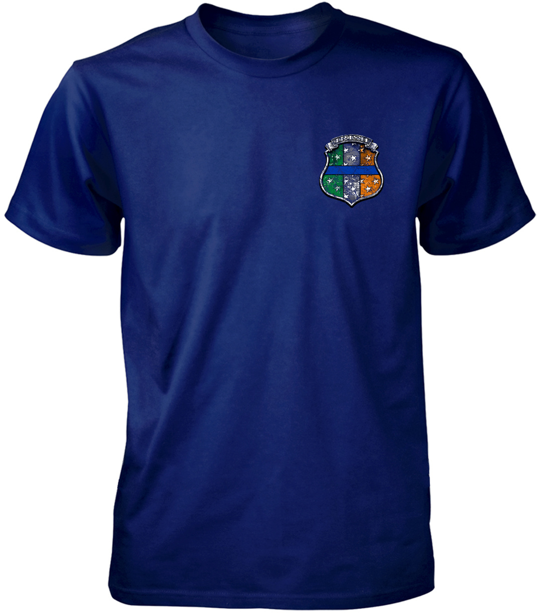 Coastal Tees Irish/American Police Navy T-Shirt