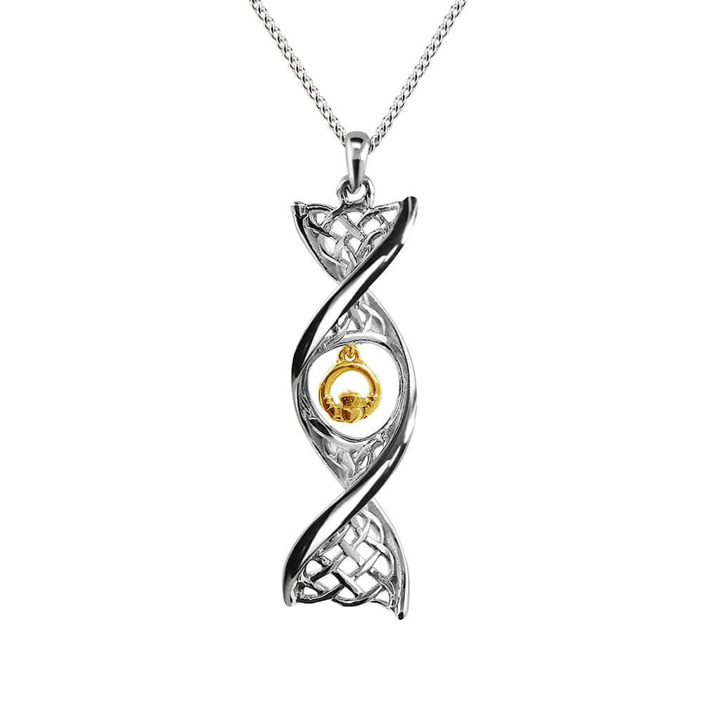 Celtic DNA Necklace SS w/ Gold 14k