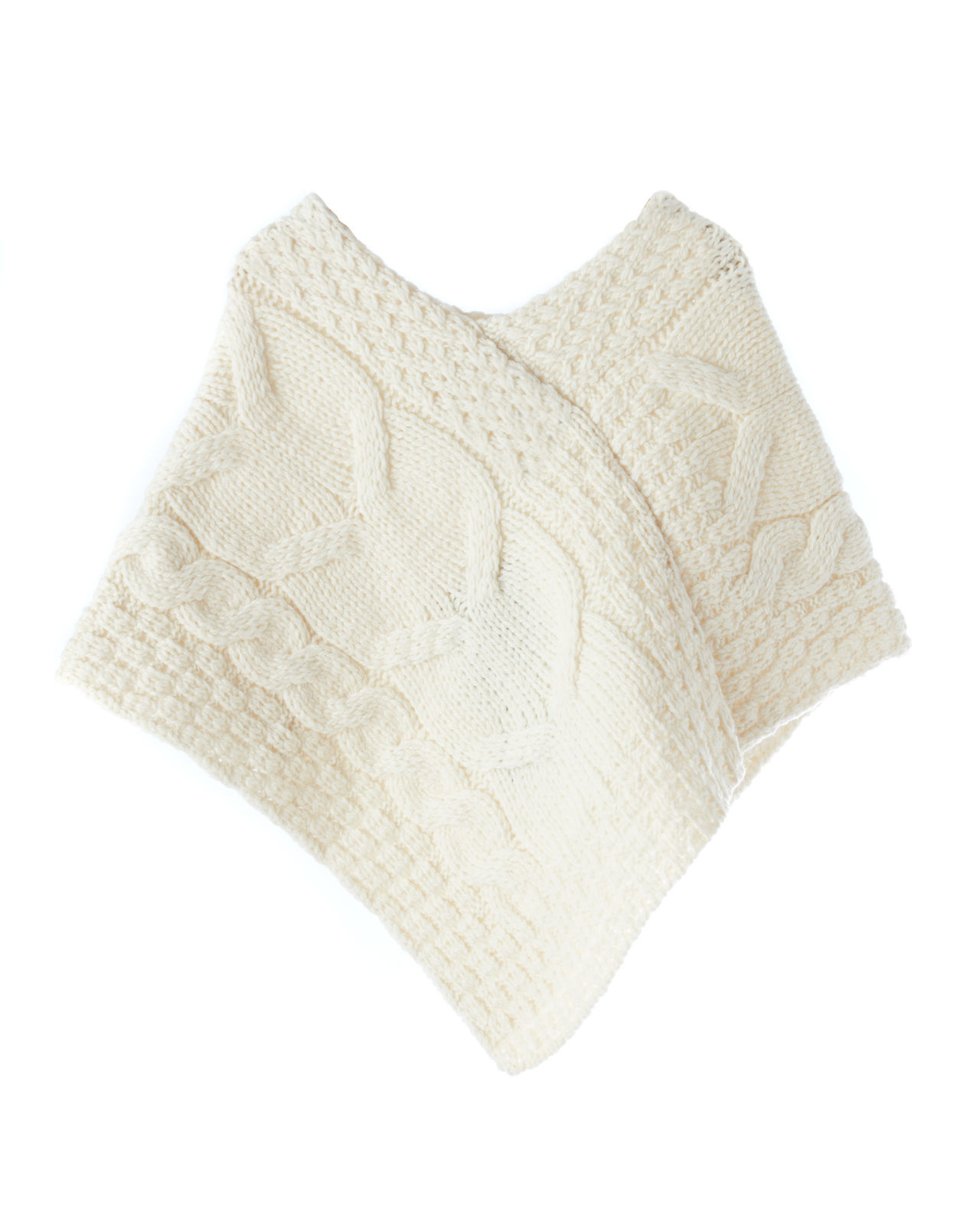 Aran Woollen Mills Children's V-neck Aran Poncho