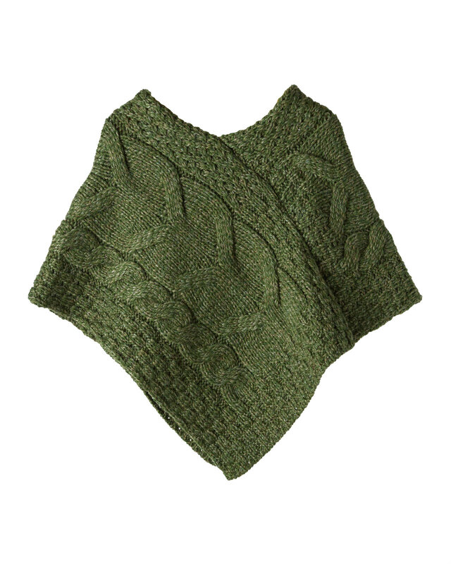 Aran Woollen Mills Children's V-neck Aran Poncho