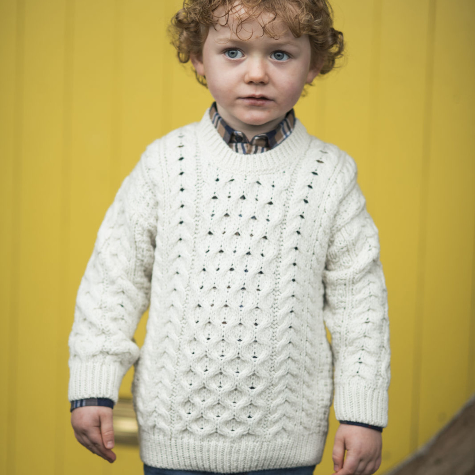 Aran Woollen Mills Child Aran Supersoft Wool Crewneck Sweater