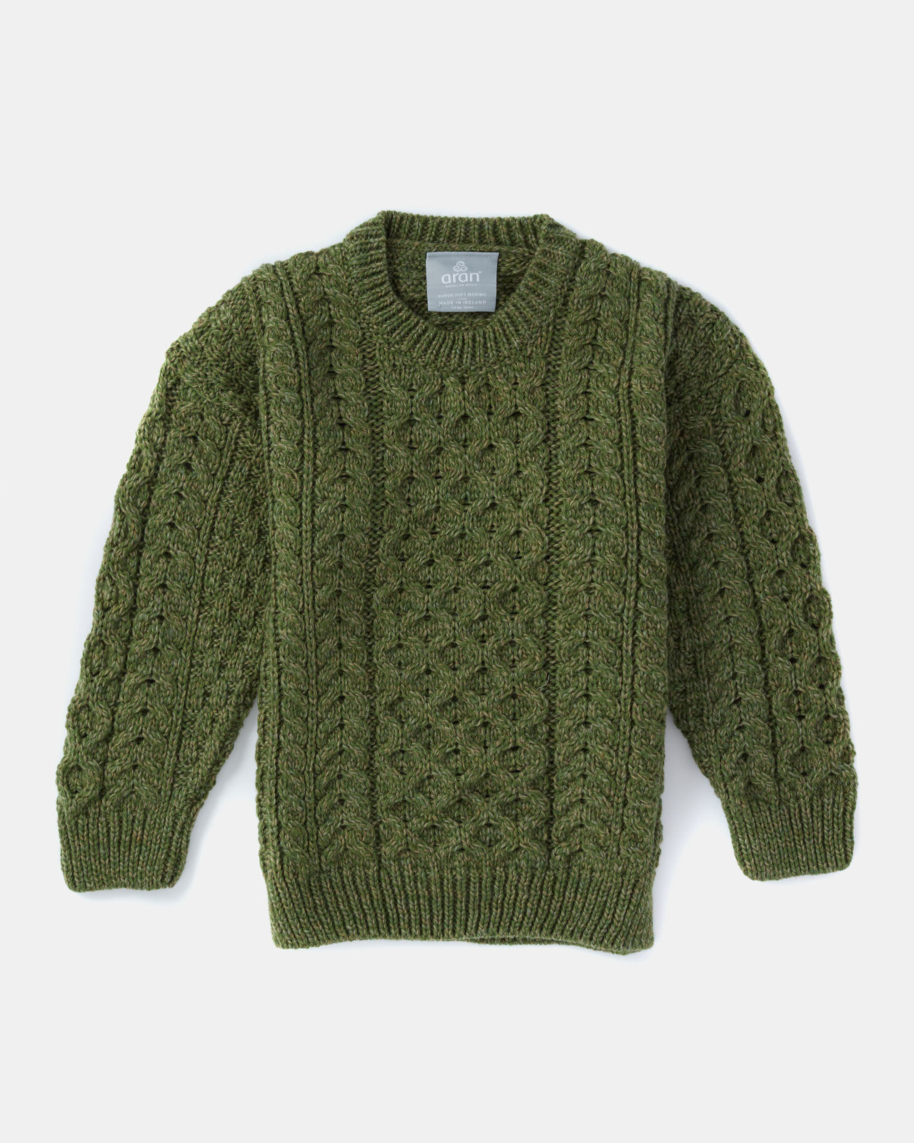 Aran Woollen Mills Child Aran Supersoft Wool Crewneck Sweater