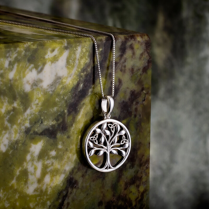 Solvar Sterling Silver Connemara Marble Tree of Life Pendant