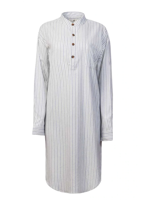Lee Valley Ireland Lee Valley Flannel Nightshirt: Blue/Ivory