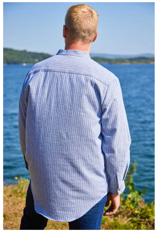 Lee Valley Ireland Flannel Grandfather Shirt: Grey/Ivory