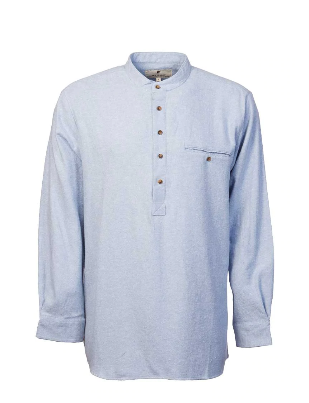 Lee Valley Ireland Flannel Grandfather Shirt: Blue