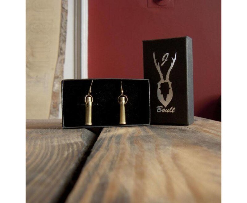 J Boult Upcycled Bullet Earrings Brass Fittings