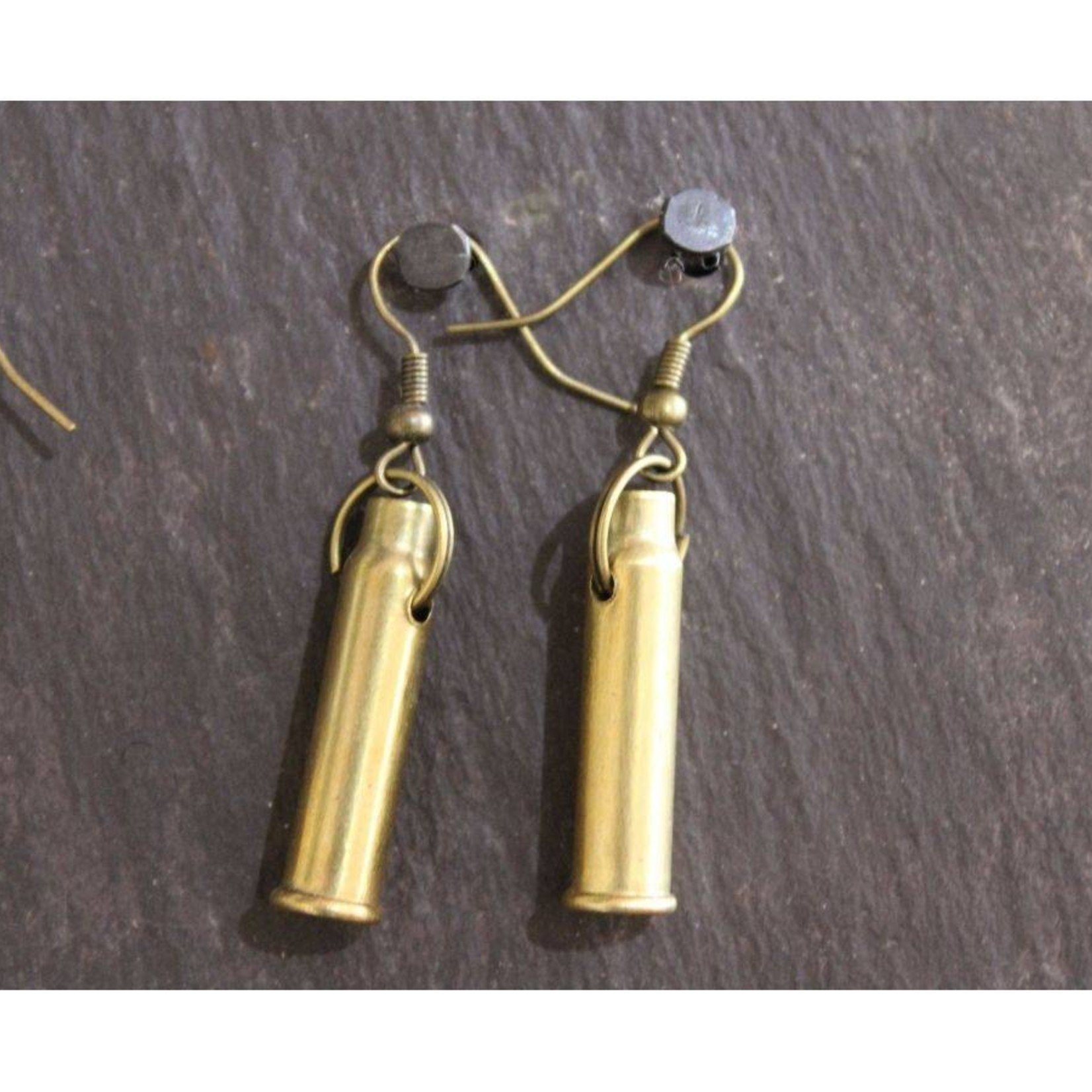 J Boult Upcycled Bullet Earrings Brass Fittings