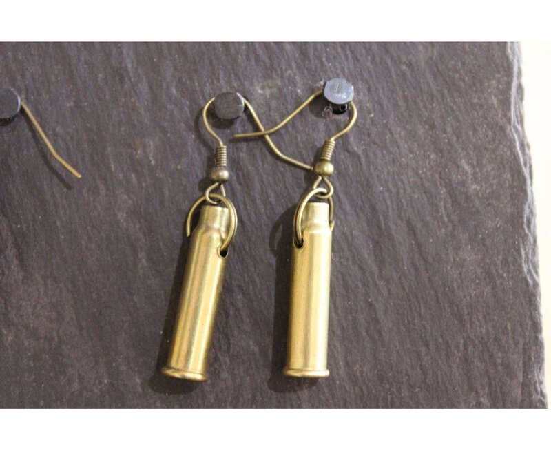 J Boult Upcycled Bullet Earrings Brass Fittings
