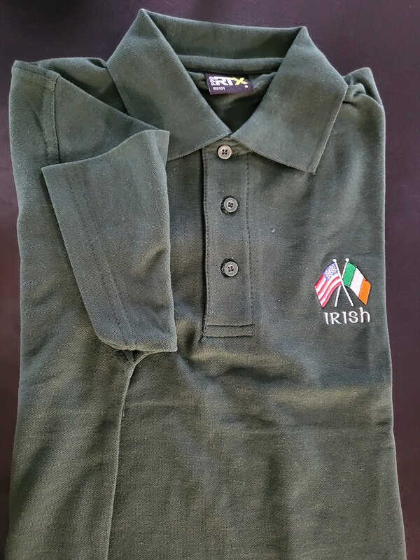 "Irish" Green Polo with Flags