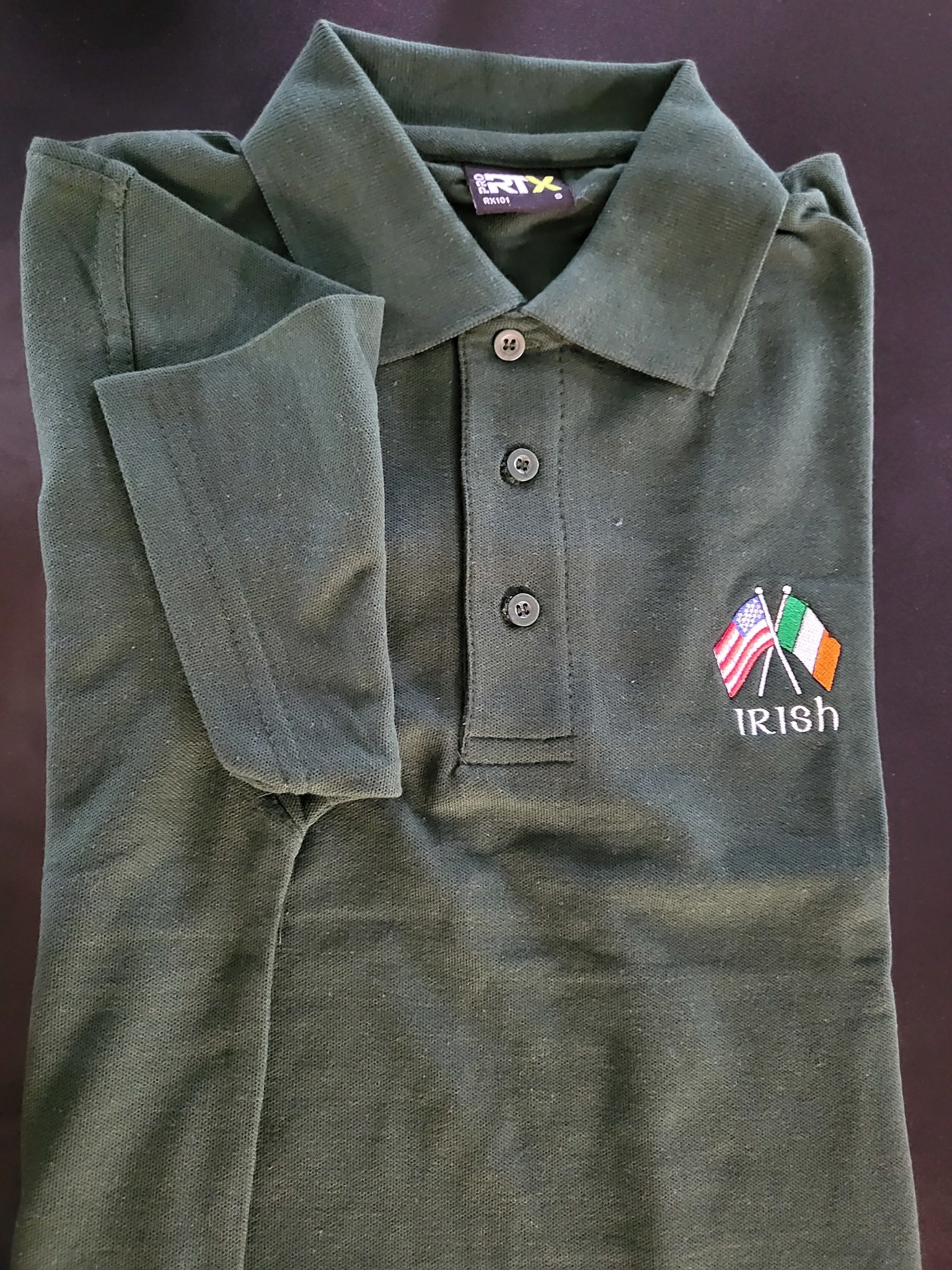 "Irish" Green Polo with Flags