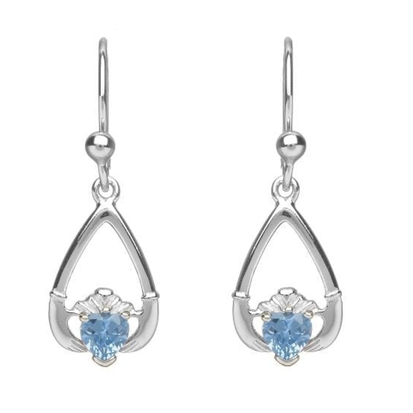 Boru Jewelry Birthstone Claddagh Earrings for Each Month