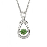 Boru Jewelry Dancing Green Stone Trinity Bow Necklace