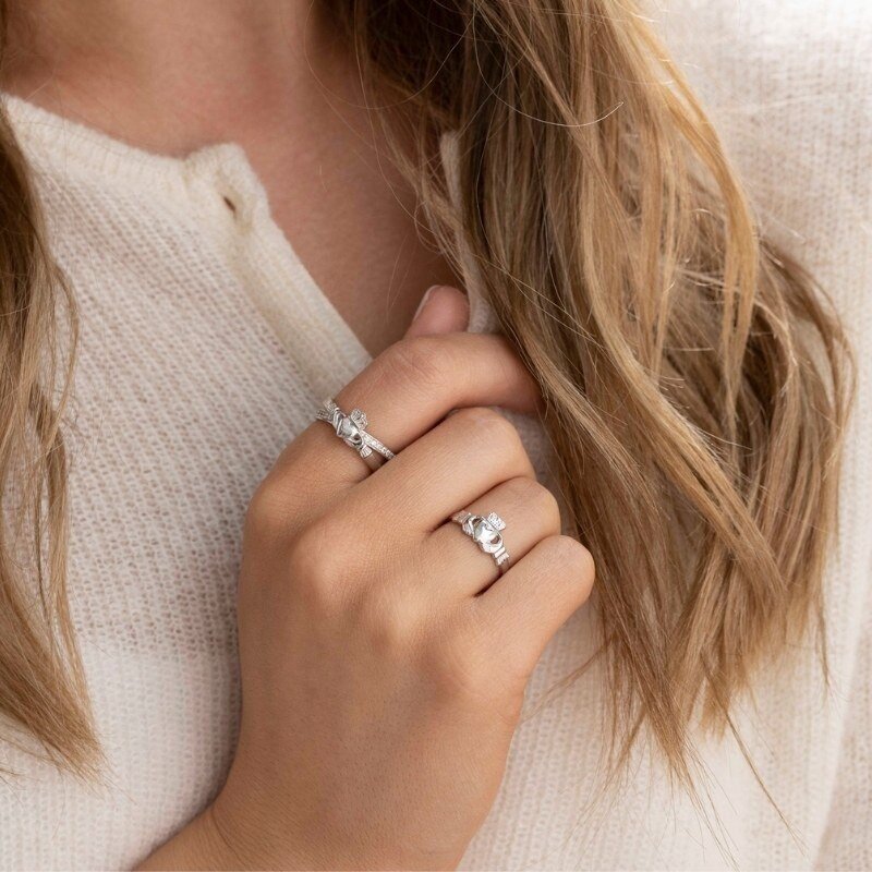 Solvar Light Sterling Silver Claddagh Ring