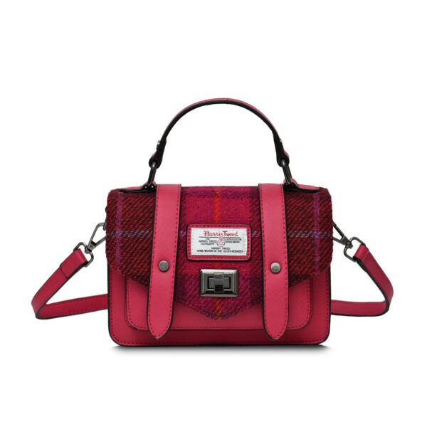 Islander Mini Satchel Fuscia Tartan