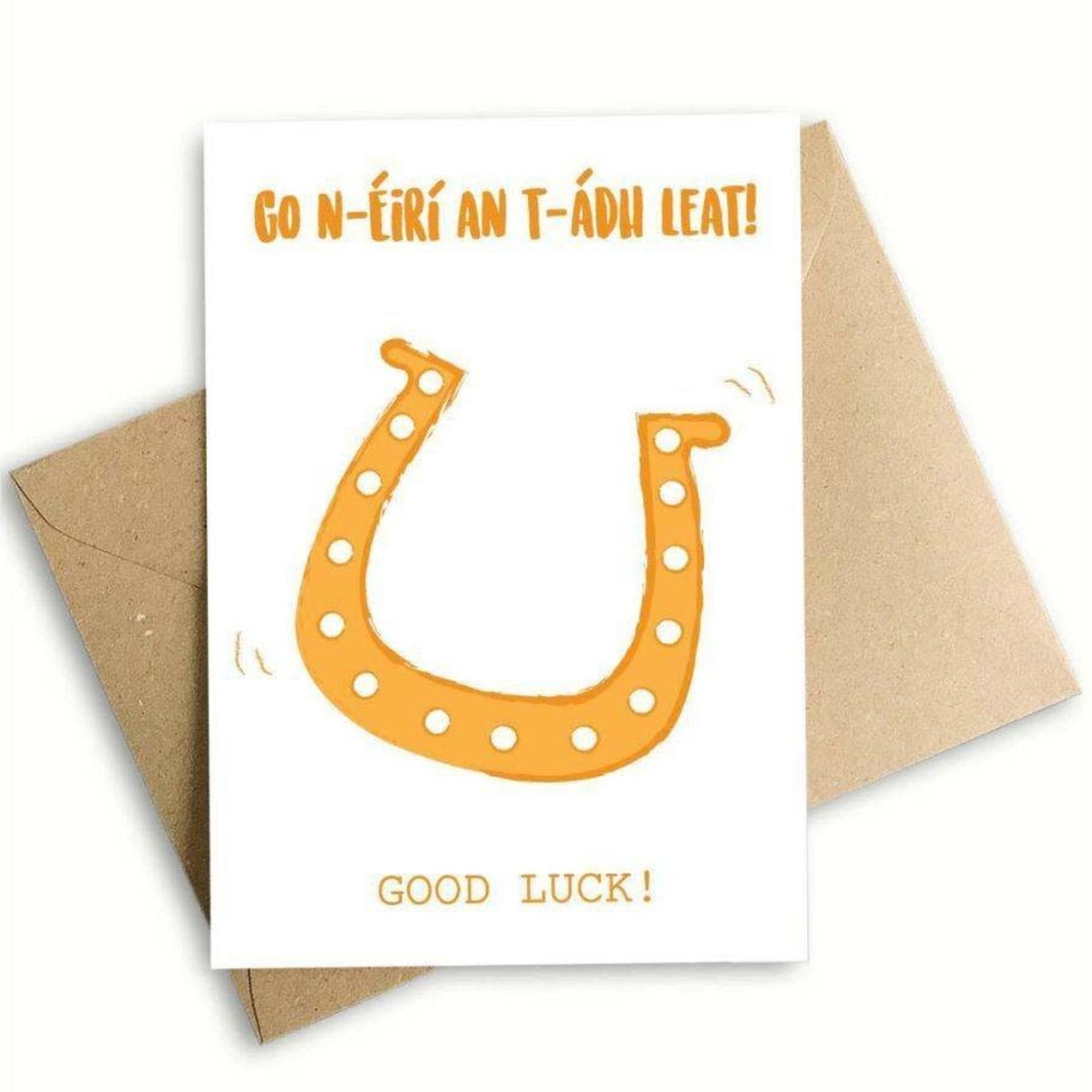 Prints of Ireland "Good Luck" Horse Shoe Card