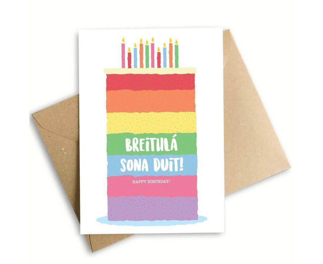 Prints of Ireland Happy Birthday Rainbow Cake Card