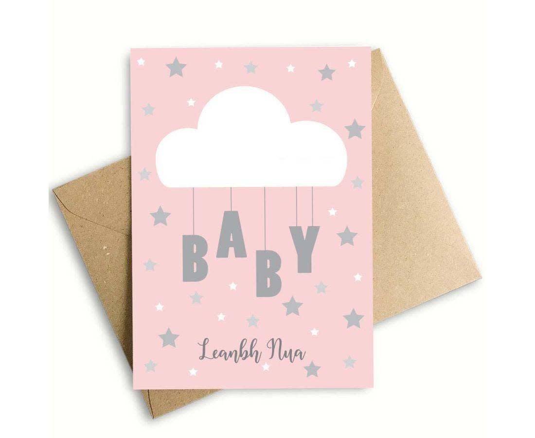 Prints of Ireland New Baby Girl Card