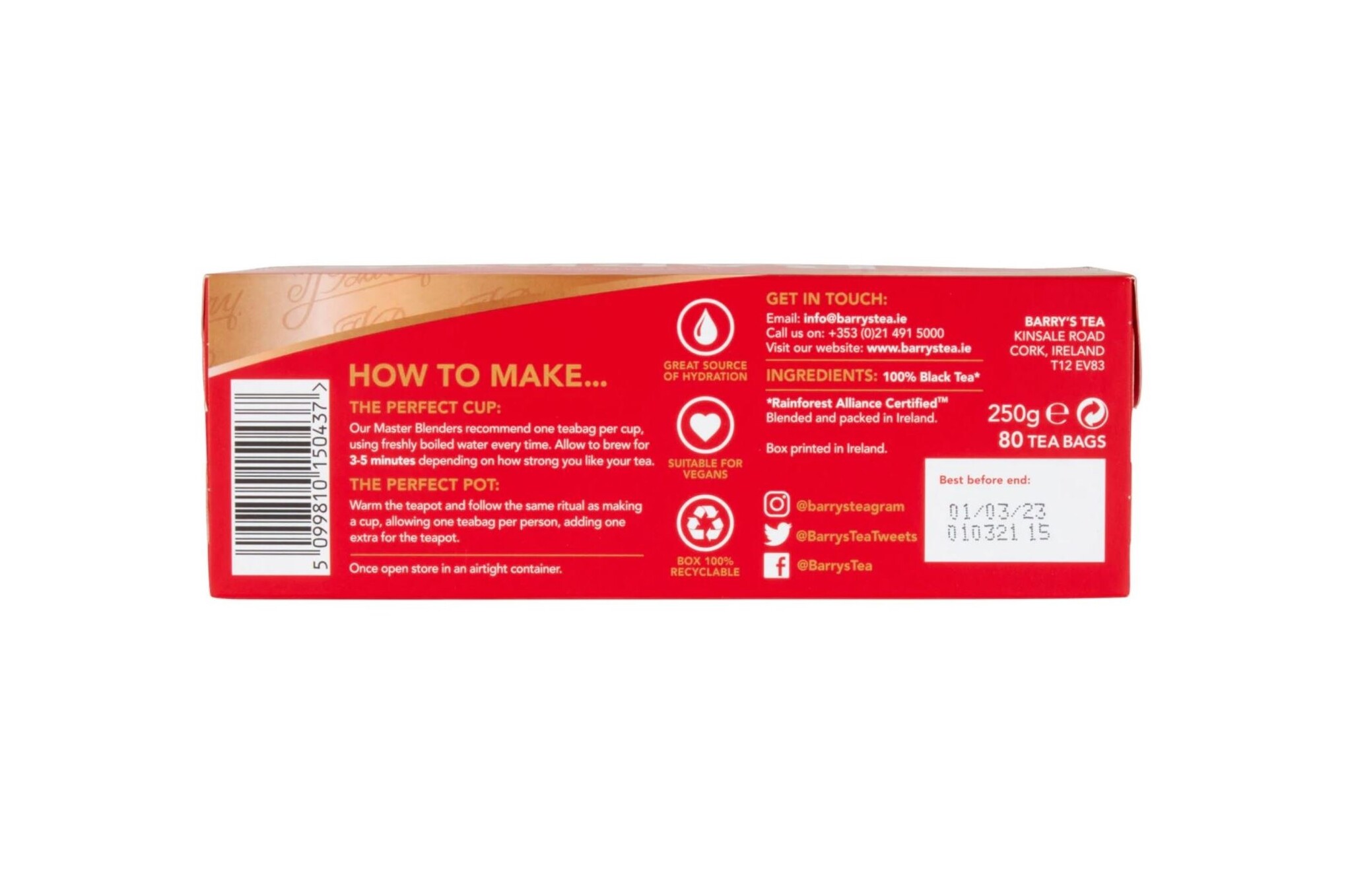 Barrys Tea Barrys Tea Gold 80 bags