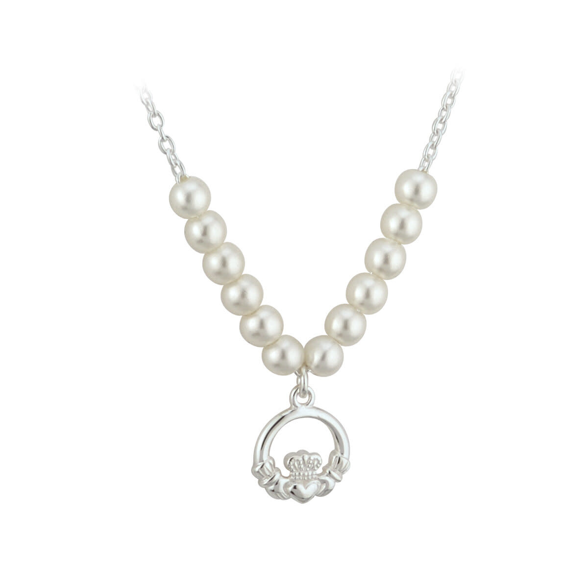 Solvar Little Tara Claddagh Pearl Necklace