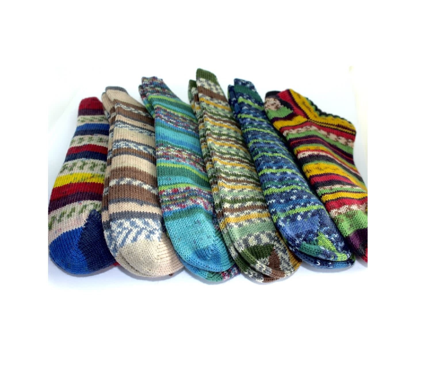 Grange Crafts Ltd Fair Isle Unisex Socks: Size Large