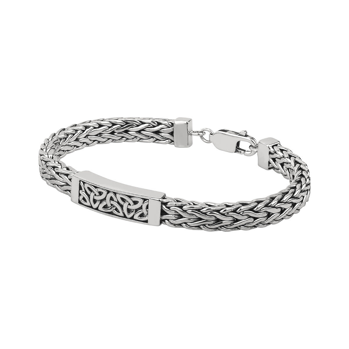 Solvar Sterling Silver Men's Trinity Knot Bracelet