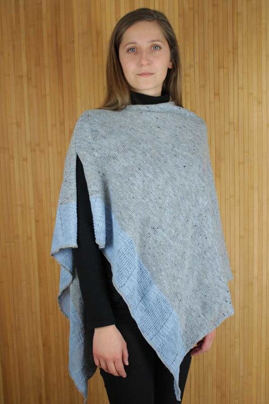 Bill Baber Sleet Blue Cape Merino Wool Linen Cotton
