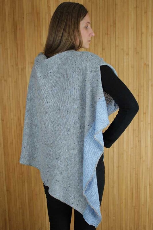 Bill Baber Sleet Blue Cape Merino Wool Linen Cotton