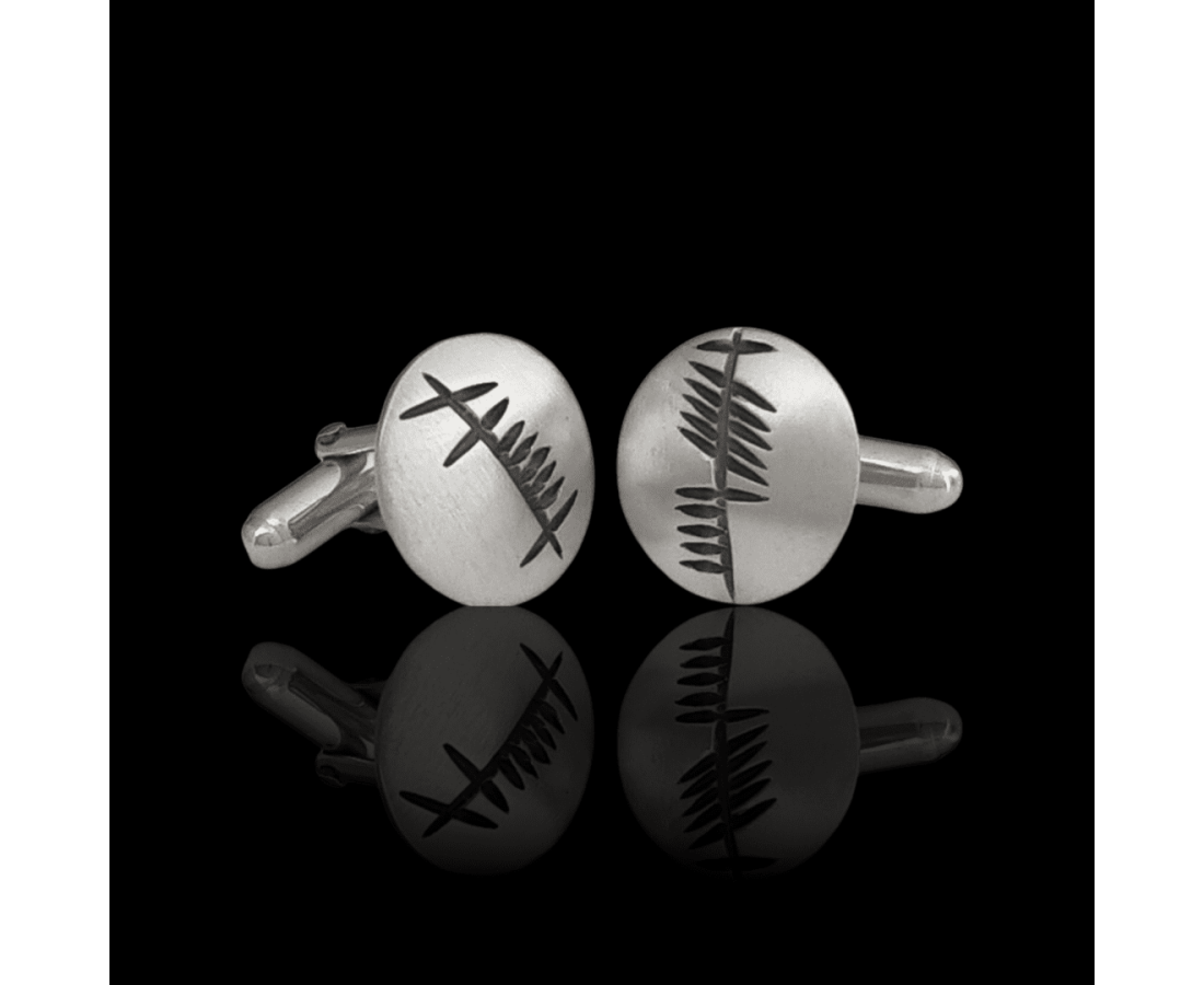 Arnua Sterling Silver Ogham Anam Cara Cufflinks