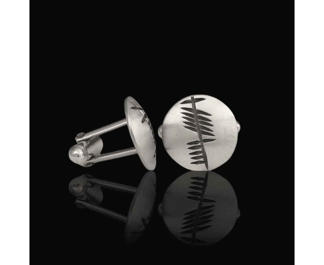 Arnua Sterling Silver Ogham Anam Cara Cufflinks