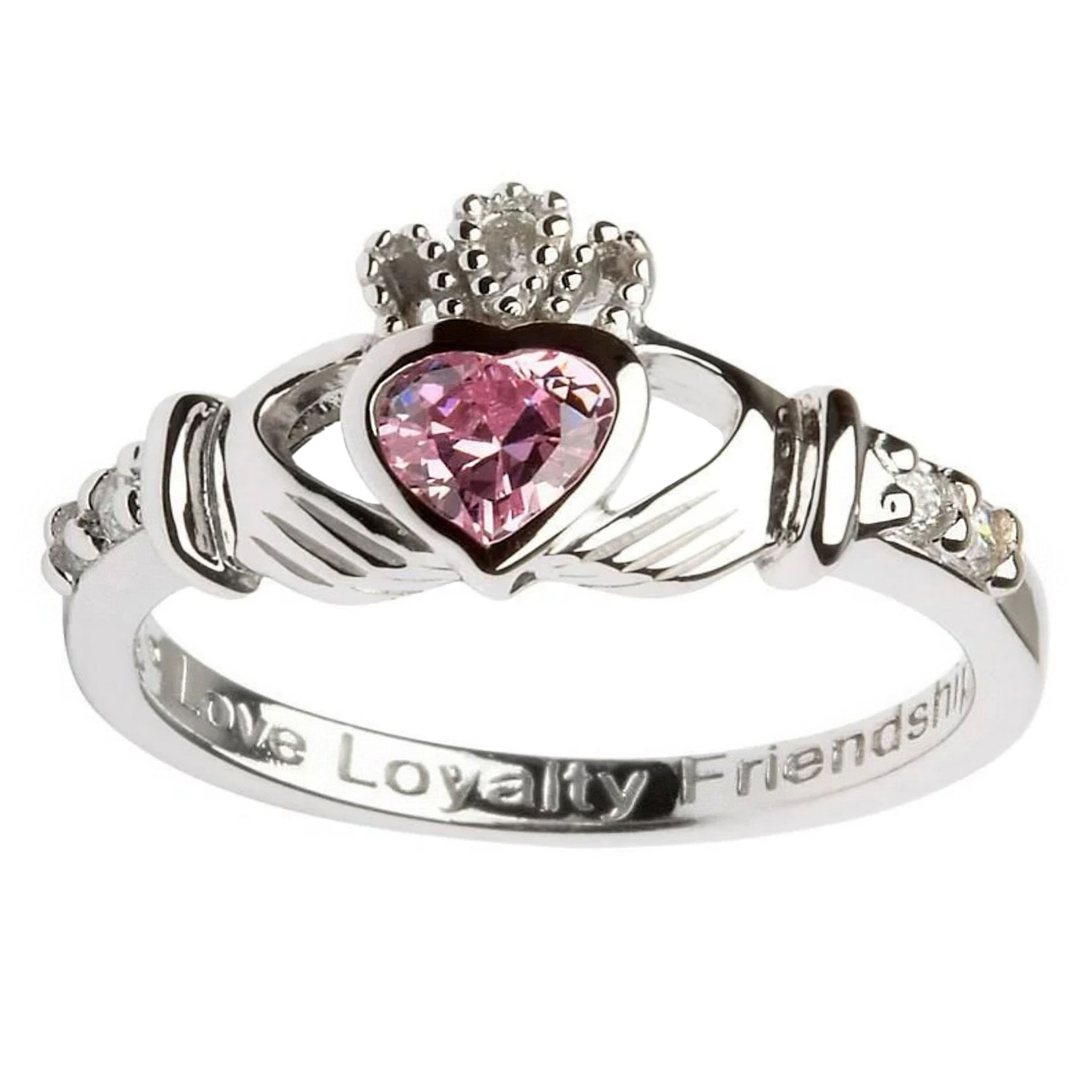 Shanore S/S October Birthstone Claddagh Ring